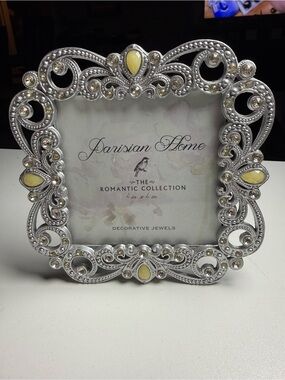 Parisian Works Silver Picture Frame with Cream Accents